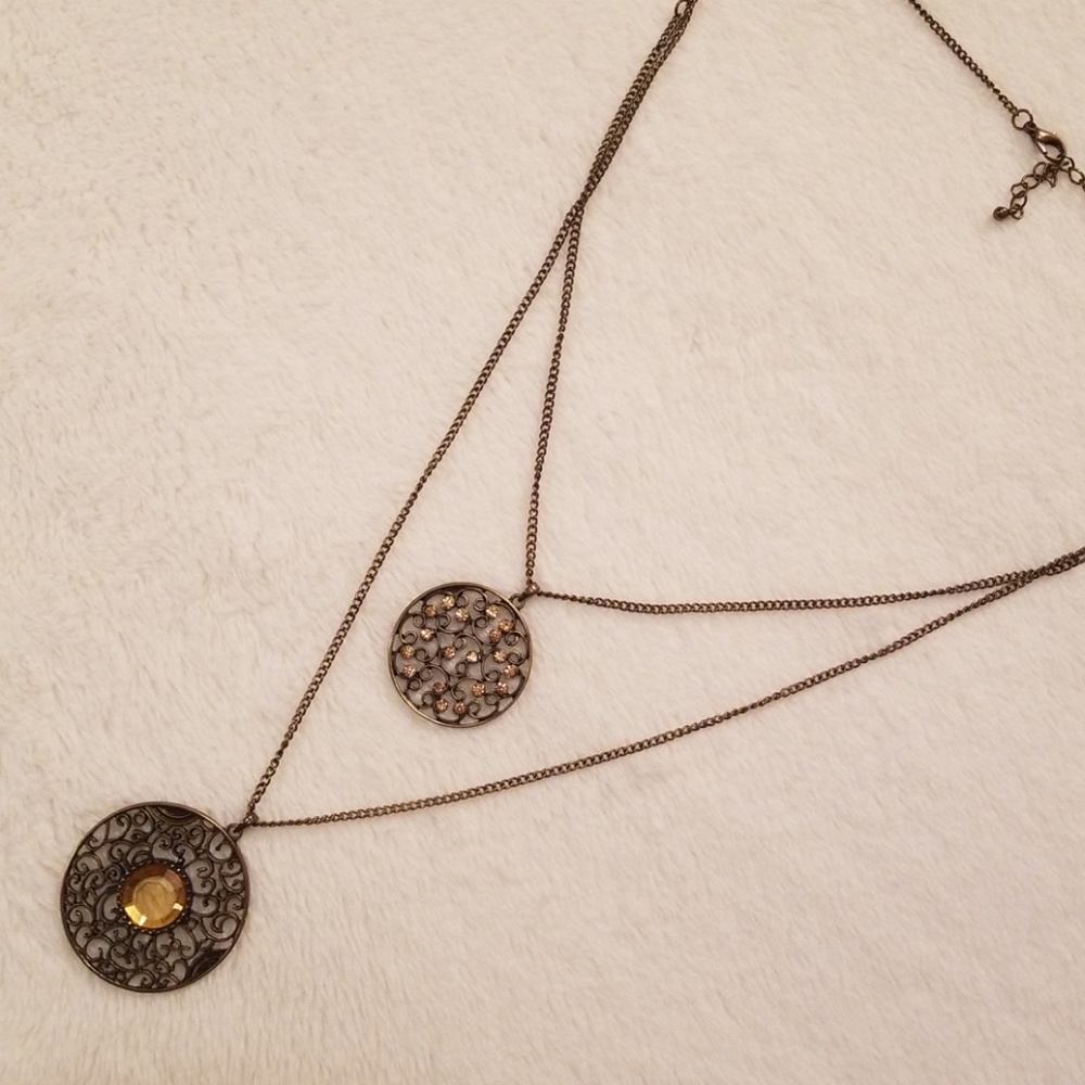 Bronze medallion necklace
